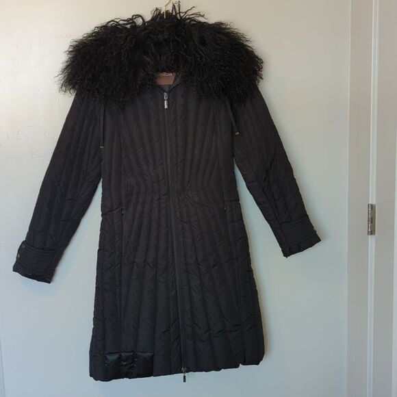Moncler Jackets & Blazers - Moncler Vintage Black Down Fur Long Winter Coat S